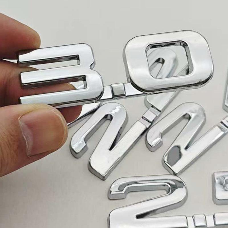 1Pcs 2.0T 2.2T 2.4T 2.5T 2.8T 3.0T Premium Metal Car Sticker Side Fender Rear Trunk Emblem Badge Decals For Any Vehicle
