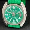 VINTAGE SEIKO 5 AUTOMATIC 7005A JAPAN MENS GREEN COLOR DIAL WATCH a709372-1
