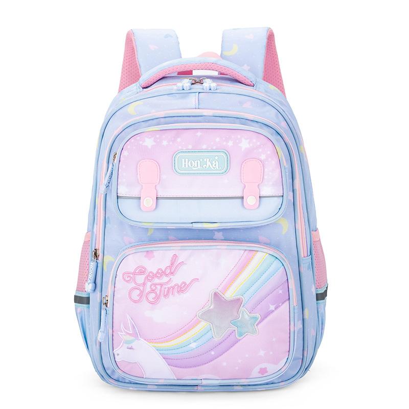 

Милый рюкзак принцессы для девочки, ученицы начальной школы, ультралегкий, с защитой спины для снижения нагрузки, детский рюкзак синий