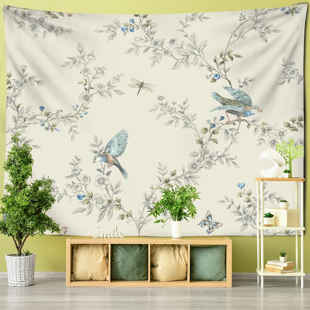Pasăre zburătoare, pictură în ulei, tapiserie, agățată pe perete, în stil boem, artă hippie, tapiz psihedelic, decor acasă
