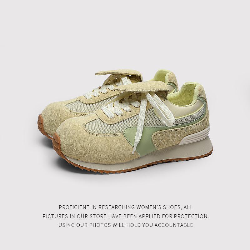 Niche Pink Agande Training Shoes For Women, Versatile HeightIncreasing Casual Vintage Sports Sneakers