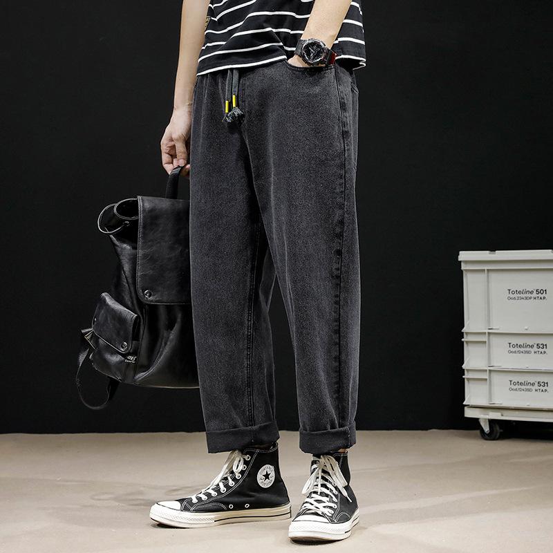 Herren Jeans mit lockerem geradem Bein und elastischem Bund – dicker Stoff, Übergrößen Hose