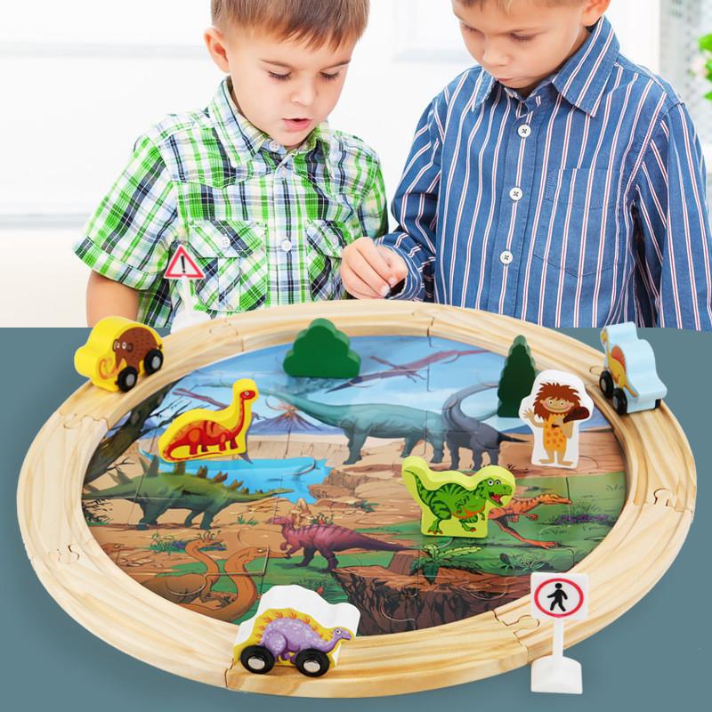Wooden Electric Train Track Set Kids Building And Learning Play Creative
