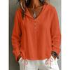 Herbst Winter Mode Lässig Einfarbig Knopf Kapuze Langarm Hemd Damen Oberteil Bluse
