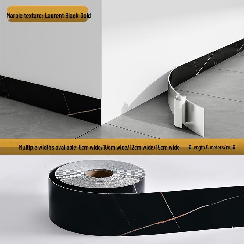 10cm X 5m Self-Adhesive Wall Sticker Roll: Tile Skirting Board & Corner Decoration