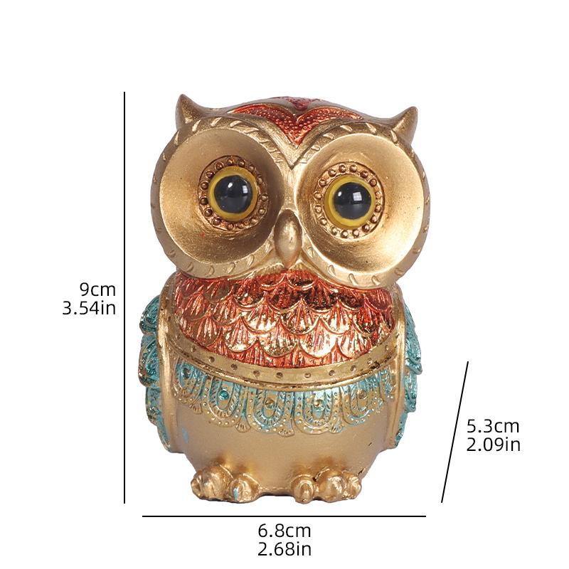 Luxury-style Owl Sculpture Resin Statue Craft Decorative Item for Home Bedroom Living Room Study Desk Luxury Decoration