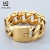 29mm Breite Kubanische Kette Klobband für Herren Punk Polierter Edelstahl Großer Schmuck Dominante Schwere Accessoires