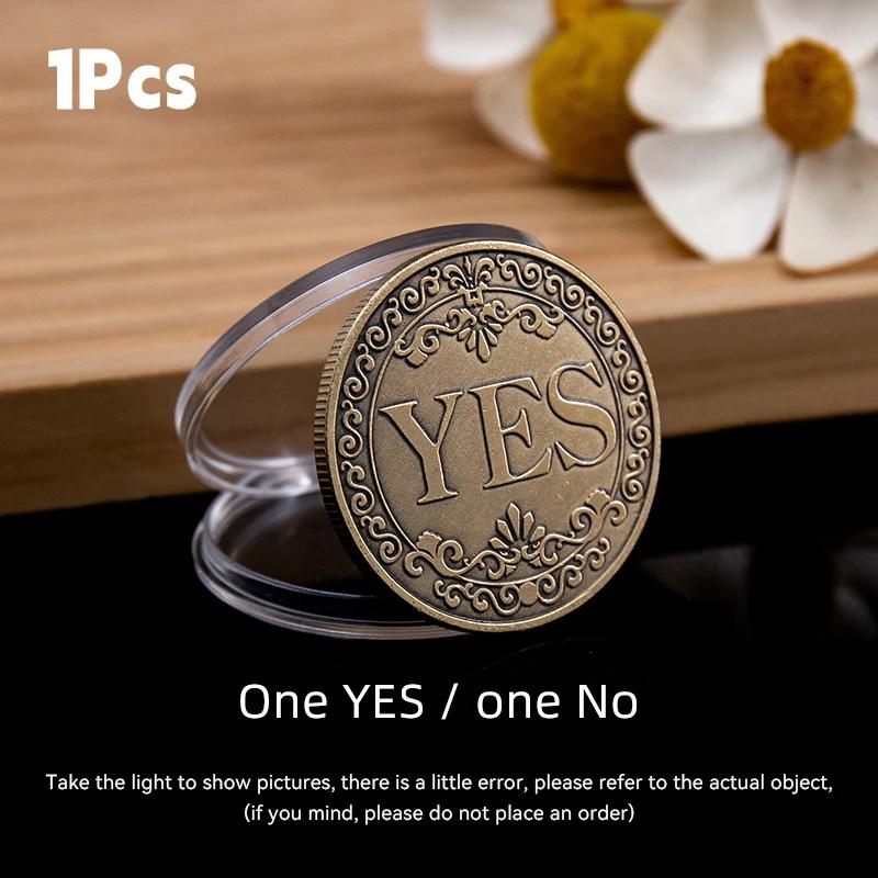 1PC Bronze Yes or No Commemorative Coin Souvenir Non-currency Coins Game Prop Challenge Coins Collection Decoration Crafts