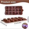 Silicone Chocolate Mold, 15 Non-Stick Cavities, Chocolate Molds, Silicone Candy Mold, Pastry Molds, for Homemade Chocolate, Waffles, Pralines, Candy, 