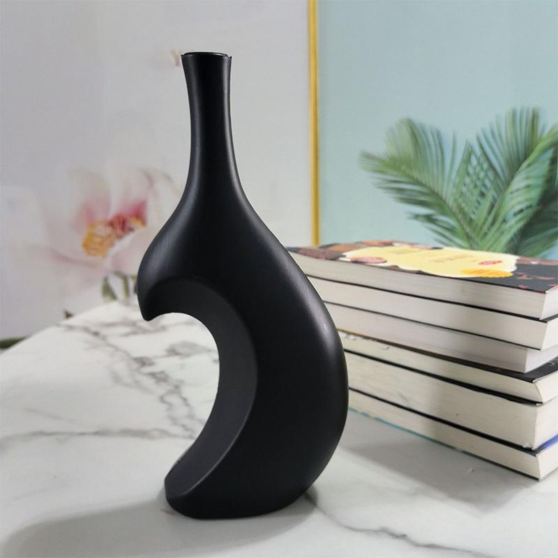 אגרטל פרחים לא סדיר רטרו יצירתי חיקוי קרמיקה פלסטיק אגרטל פרחים קישוט למשרד בסלון