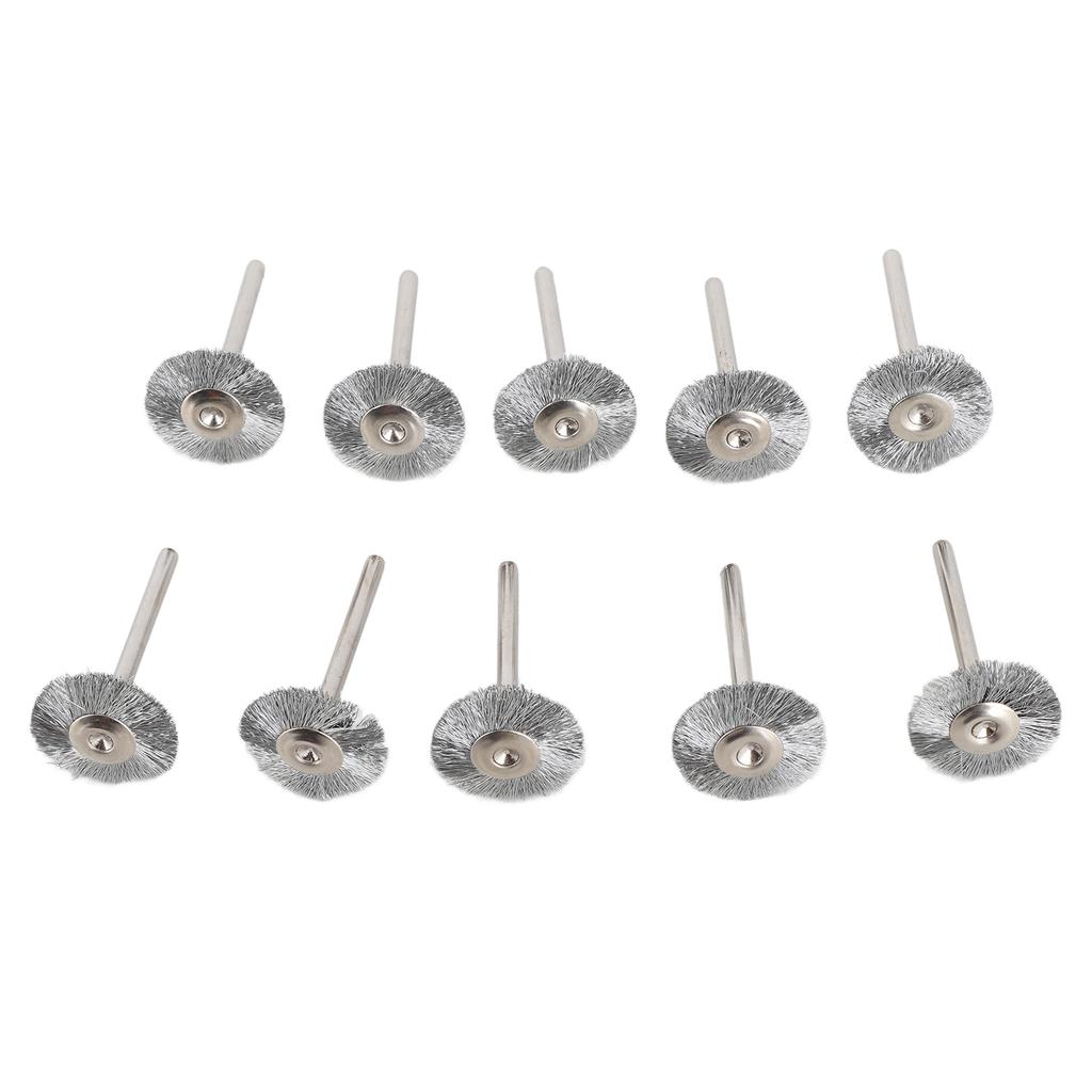 10Pcs 22mm Mini Stainless Steel Wire Brush Polishing Wheel for Grinder Rotary Tool