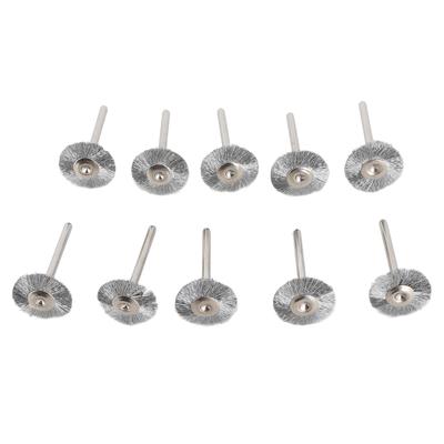 10 Pezzi 22mm Mini Spazzola Metallica in Acciaio Inox Ruota Lucidante per Smerigliatrice Utensile Rotante