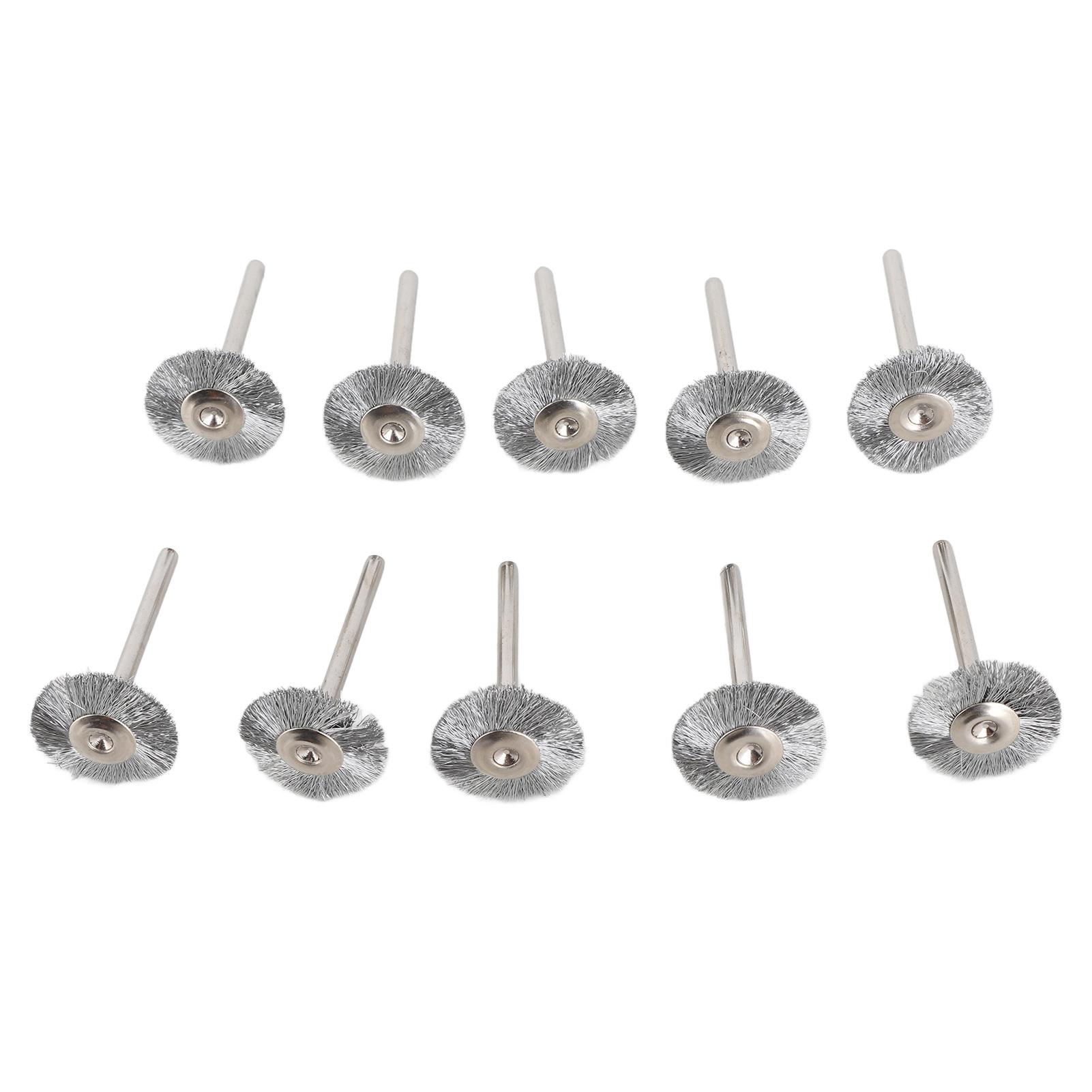 

10Pcs 22mm Mini Stainless Steel Wire Brush Polishing Wheel for Grinder Rotary Tool