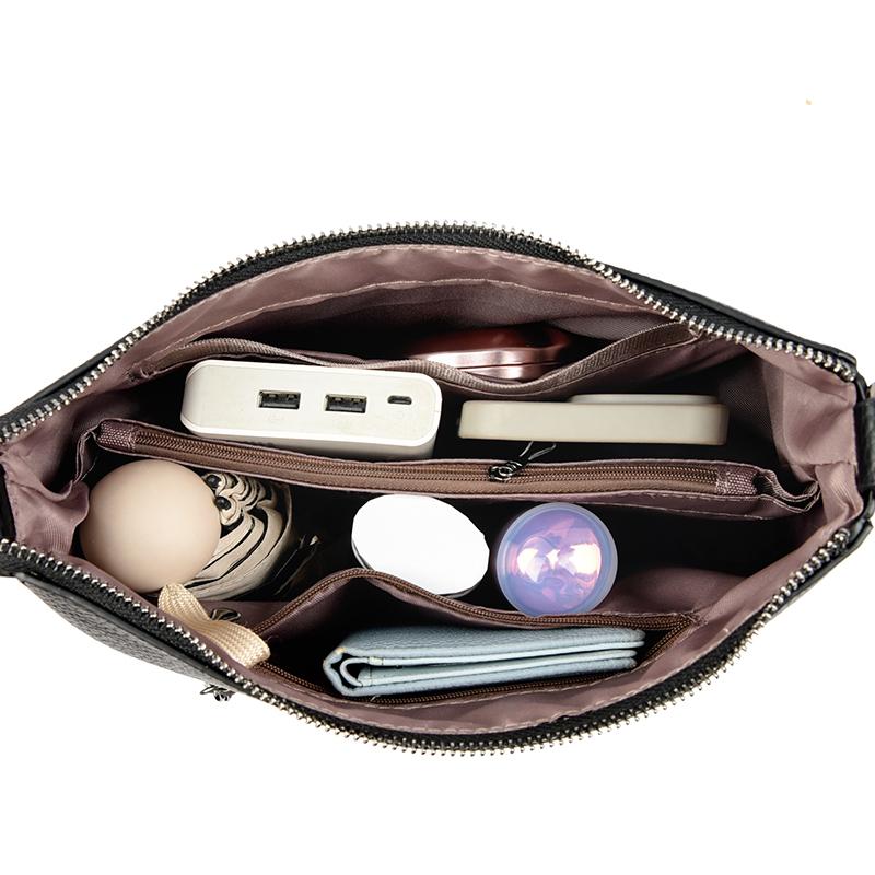 Women's Vintage Leather Crossbody Bag Multi-Pocket Soft Leather Shoulder Bag Tassel Shoulder Bag for Daily Use Shopping Commuting