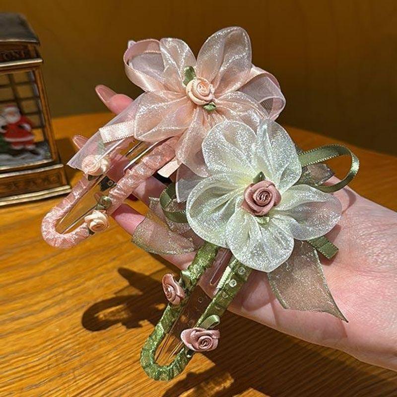 1pc Super Immortal Forest Series~Flower Hair Clip New High End Style Grip Clip Temperament Shark Clip Headwear Hair Accessories