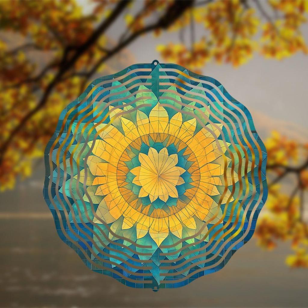 25.4 cm Metal Wind Chime with 360 Rotating Hook Dainty Hanging Decor for Patio Garden Spring Summer Fall Winter Gift