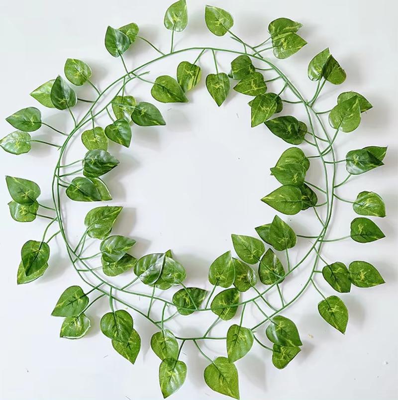 12PCS 2.1M Artificial Plant Vines Green Leaves Ivy Vines For Home Wedding Decoration Wholesale DIY Hanging Wreath Fake Flowers