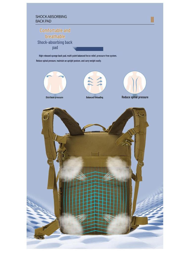 Zaino Tattico 900D 3P da Uomo Impermeabile Mimetico - Grande Capacità, Resistente all'Usura per Campeggio all'Aperto