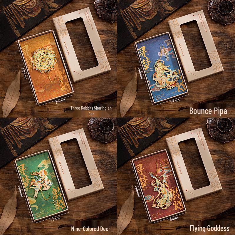 Dunhuang Murals Mogao Grottoes Apsaras Metal Cutout Pendant Bookmark - Classical Chinese Style by Palace Museum