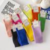 5 Pairs Mid-tube Socks Fall/Winter Ladies Pile Socks Candy Striped Stockings