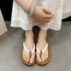 Flip-flops summer pinch feet beach shoes flat-soled soft-soled slippers women wear flip-flops women's toes