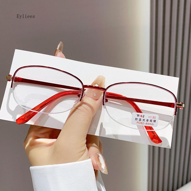 Vintage Anti-Blue Light Reading Glasses Women's Oval Metal Frame Designer Fashion Y2K Man Optical Frames Computer Glasses