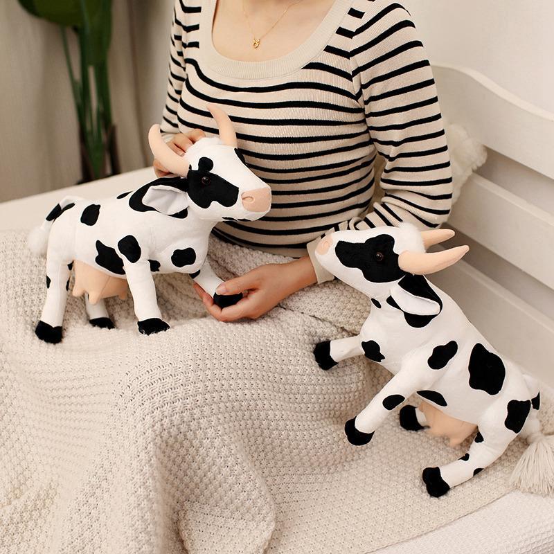 Cute Simulation Cow Doll Plush Toy Big Cow Doll Home Living Room Ornament Children's Soothing Doll