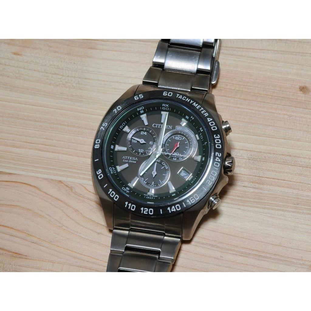 Used CITIZEN Quartz Analog Watch E610-T016251 ATTESA Solar Radio Eco Drive Chronograph