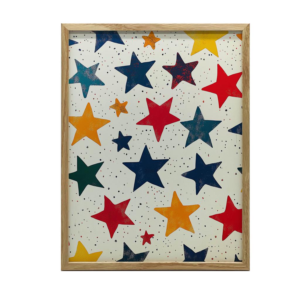 Happiness Star Poster Happiness Star Poster, 30X40 Cm, White Wooden Frame, 230 Gsm Matte Paper