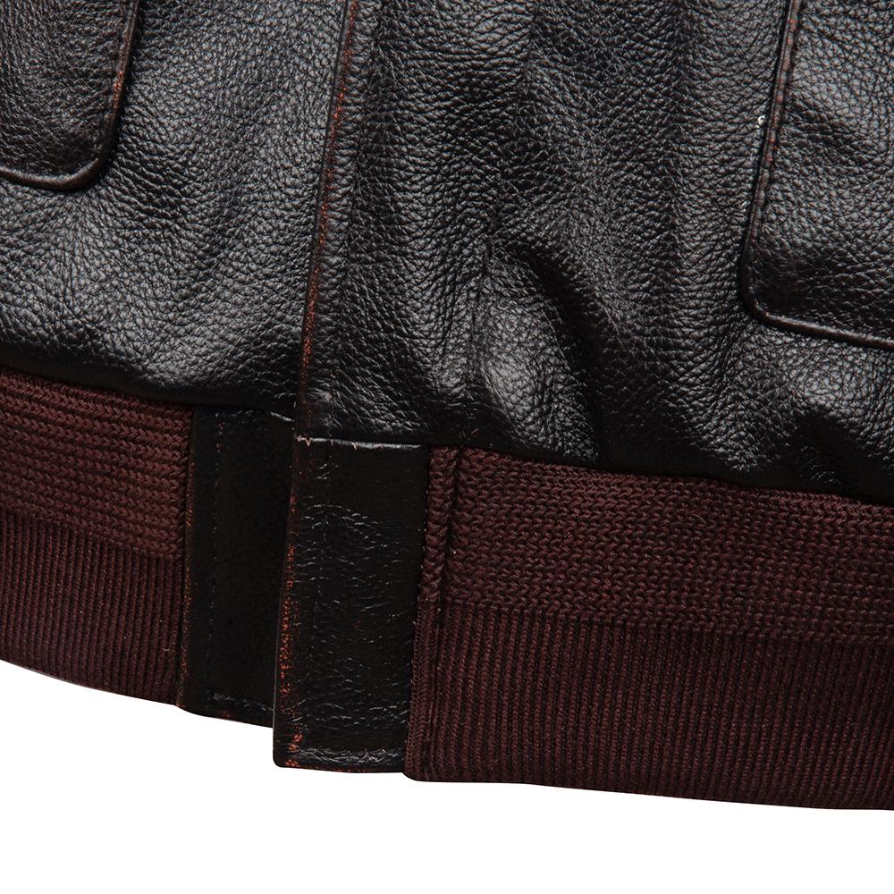 Flight Suit A2 Thick Genuine Cow Men Leather Jacket Vintage Oil Waxed Brown Aviator Bomber Jackets Male Winter Coat