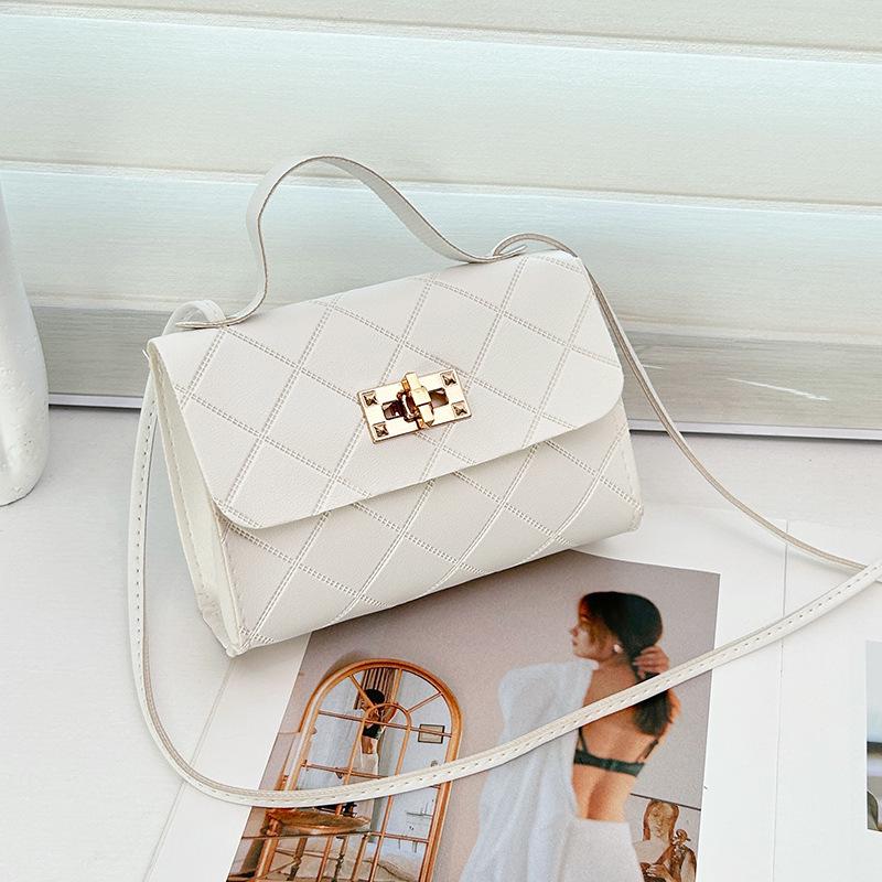 Korean-Style Embossed PU Compact Crossbody Bag for Women