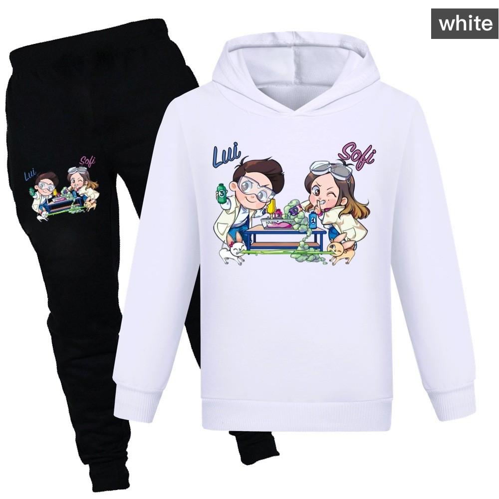 Kids Cotton Cartoon Hoodie And Jogging Pants Set For Winter And Spring Play