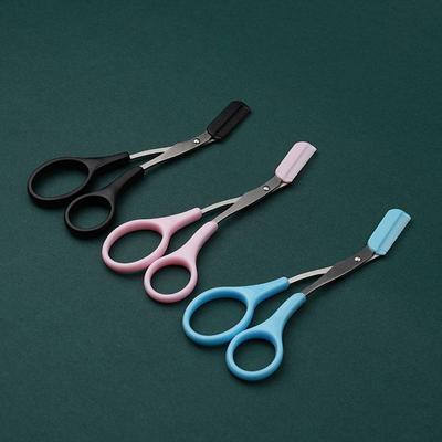 1PC Stainless Steel Eyebrow Scissors with Comb Makeup Cutting Tool Dual Purpose