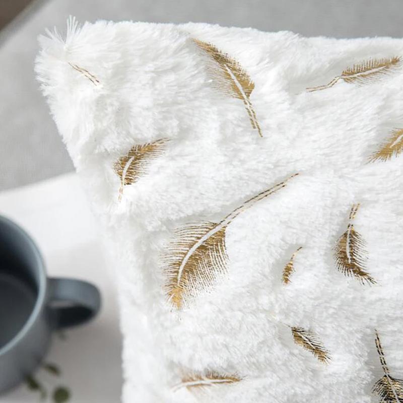 1Pc Plush Thick Leaf Pattern Soft Cushion Covers Sofa Couch Pillow Pillowcase 43x43CM