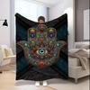 Hamsa Eye Pattern Microfiber Flannel Cover Blanket Bedroom Living Room Sofa Soft And Comfortable Home Decoration
