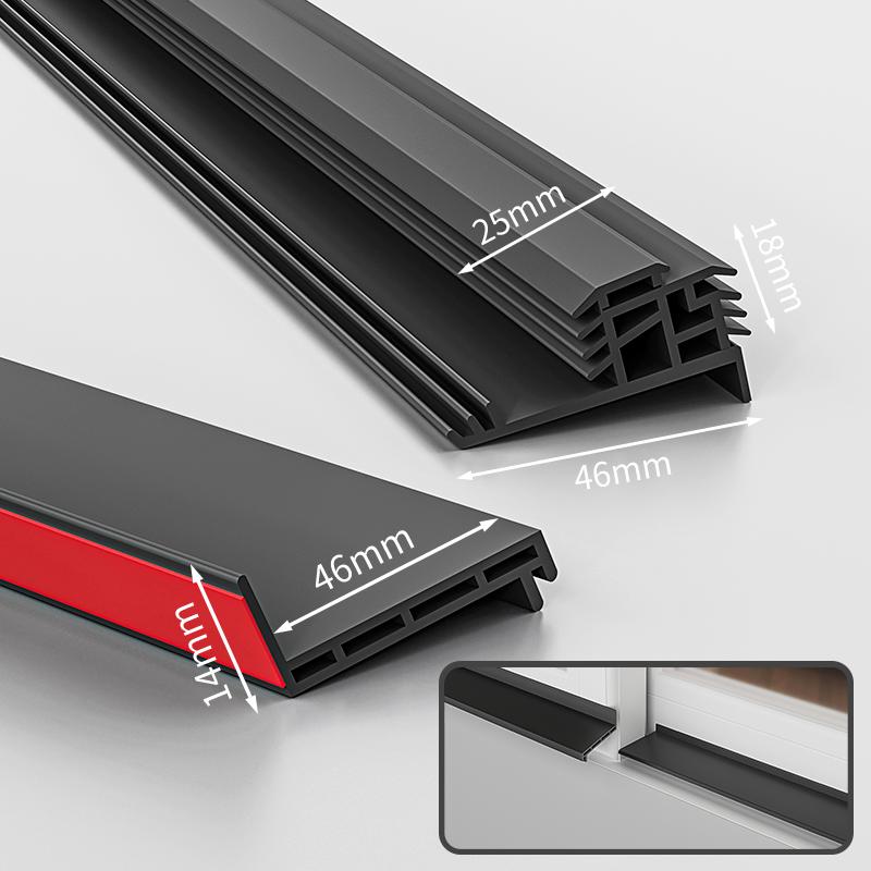 1.1m TPE Waterproof Self Adhesive Strip for Window Glass Door Balcony Sliding Windproof Soundproof Sealing Home Weatherstrip