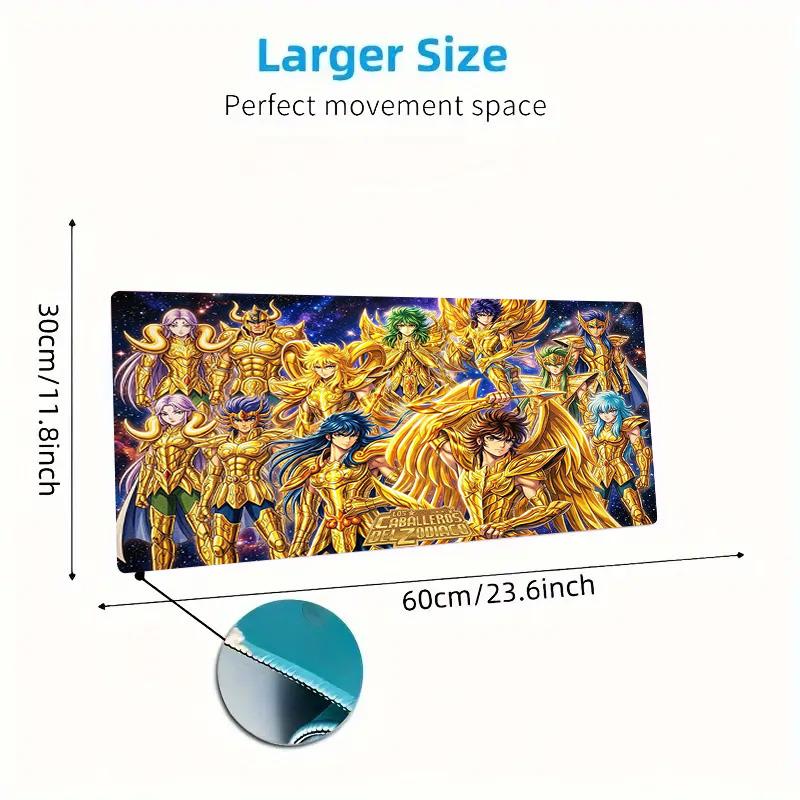 Saint Seiya Anime Color Mouse Pad Large Gaming Table Cushion Non-slip Laptop Tablet Big Mousepad XXL Mat Mini PC Playmat With Lock edge