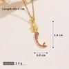 Nautical Copper Zircon Mermaid Tail Pendant Clavicle Chain Jewelry