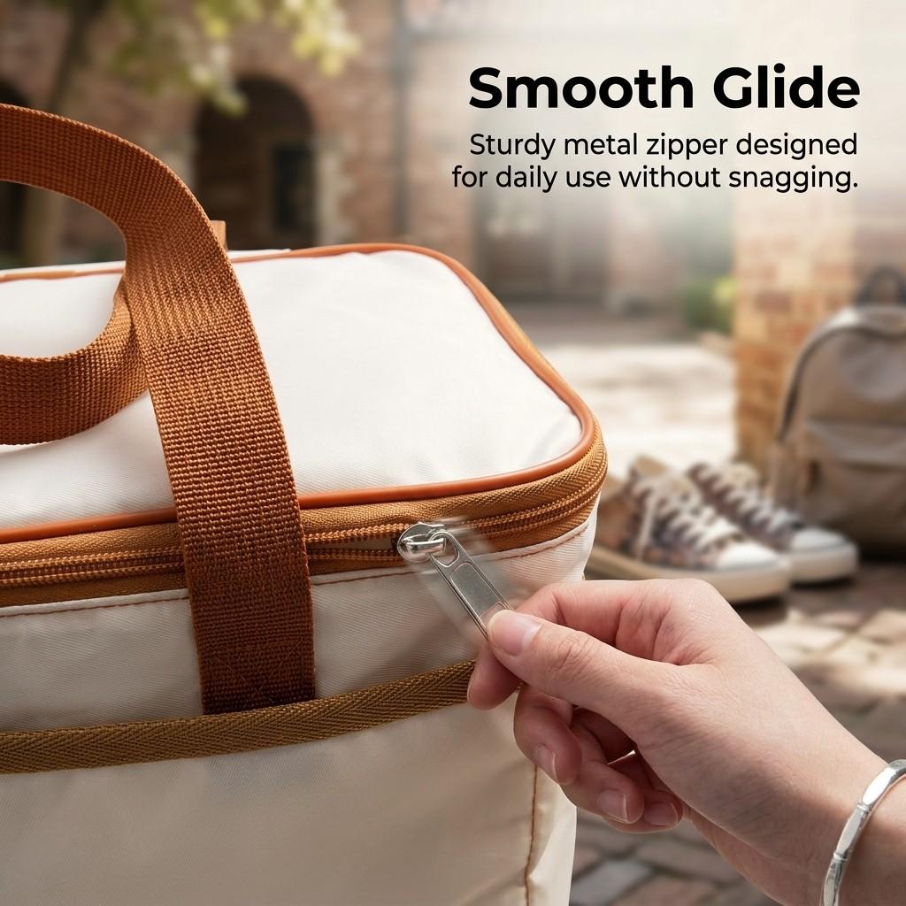Cute Thermal Lunch Box Bag For Students Portable Large Capacity Insulated Food Container Storage Bag Waterproof Oxford Handbag