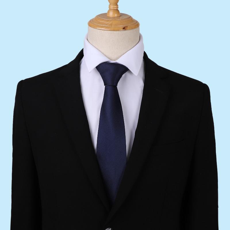 Men's Tie Solid Color Business Dress Polyester Will Tie Gifts To Set Personality Lgo
