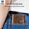 Cow Captain Vintage RFID Men's Trifold Zipper Wallet - Genuine Leather & Top Layer Cowhide