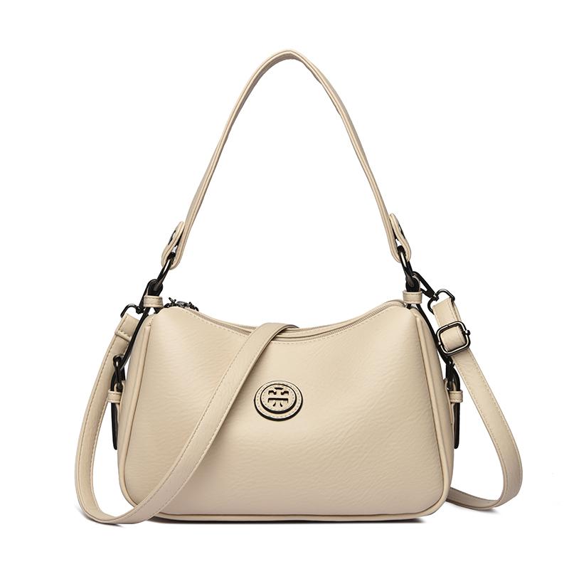 Fashionable Women's Shoulder Bag, Soft PU Leather Crossbody Bag, Solid Color Handbag, Suitable for Daily Use, Shopping, Commuting