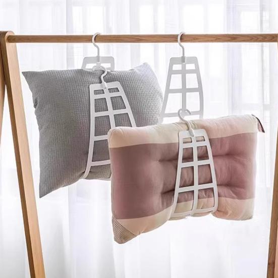 2Pcs Hanging Pillow Drying Racks Strong Load-bearing Adjustable Windproof Bedding Throw Pillows Hanger Plush Doll Dryer Rack