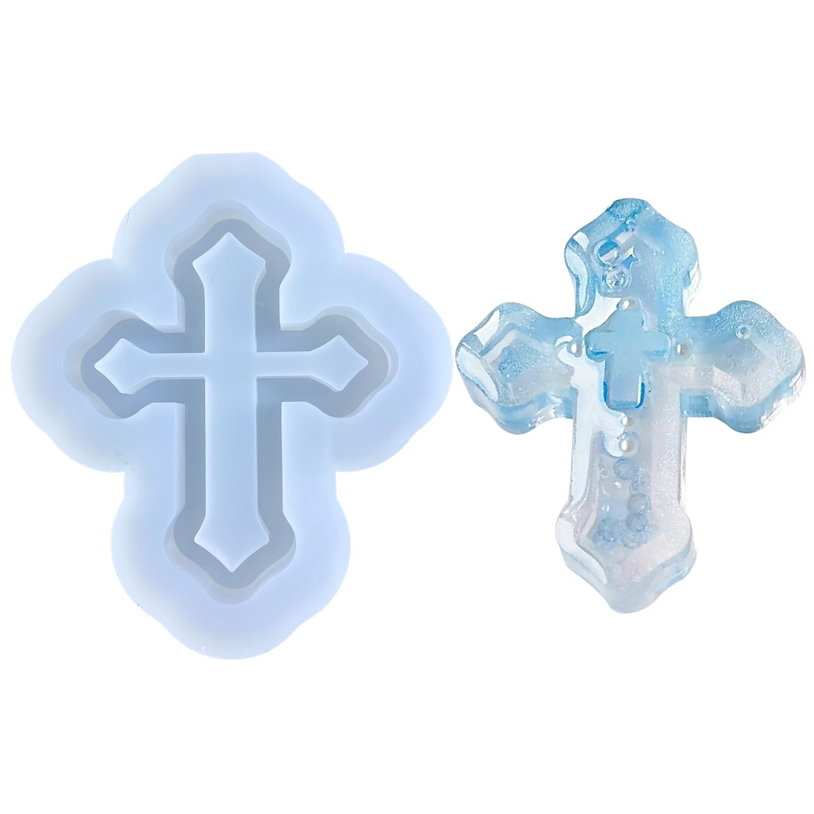 Quicksand Resin Casting Molds,Resin Art Shaker Mold,Crystal Silicone Hollow Mold Epoxy Pendant Molds Crucifix Keychain 1