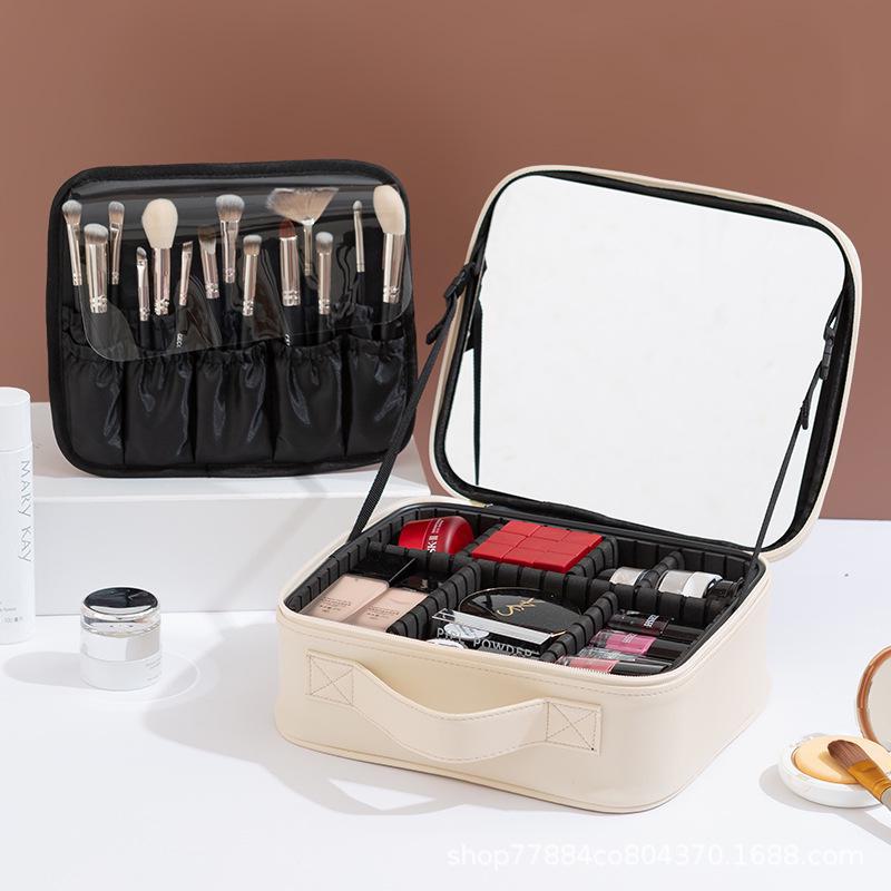 Waterdichte Draagbare Reis Make-up Tas - Grote Capaciteit met Spiegel