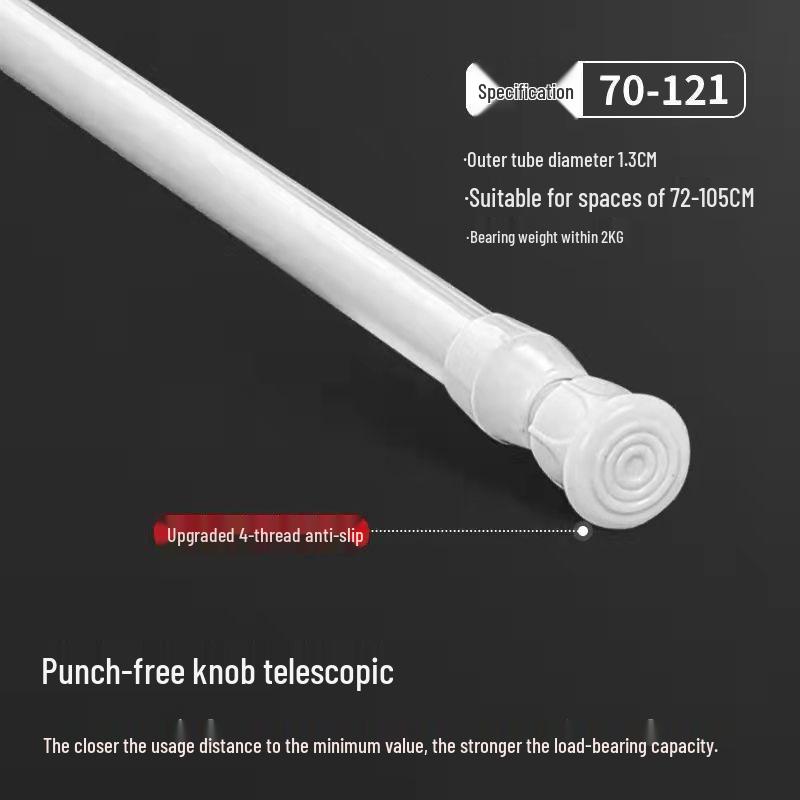 Adjustable Telescopic Rod for Shower, Curtains, Wardrobe, Balcony, or Kitchen Shelves