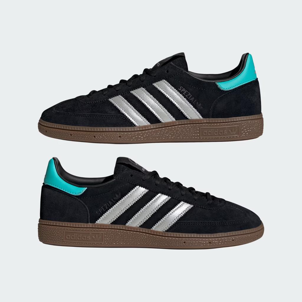 KJ1185 Mercedes AMG Adidas Handball Spezial Core Black Silver Metallic (Men's)