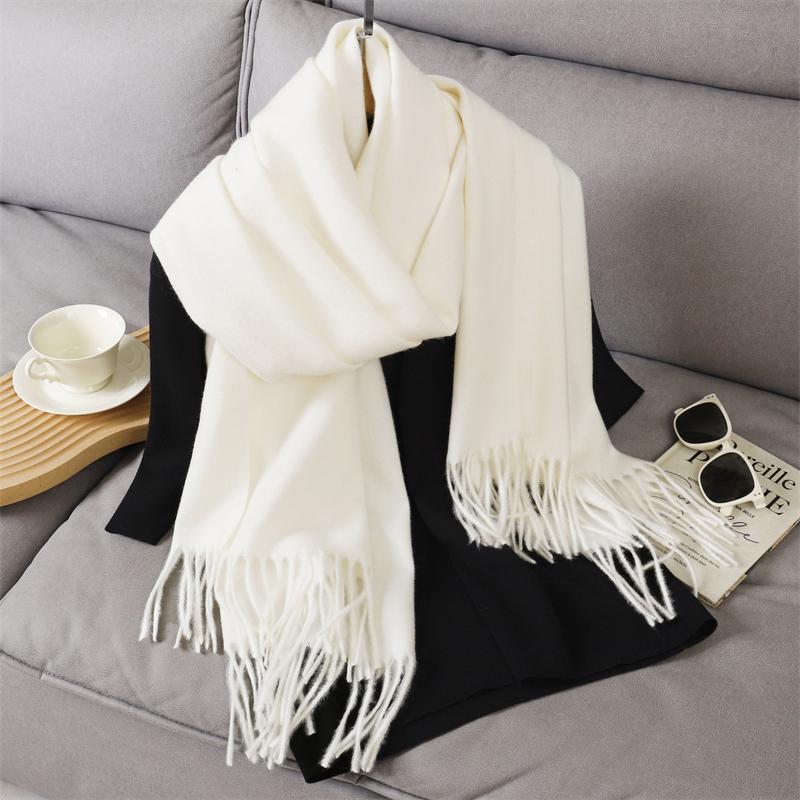 Fashion Luxury Solid Women Winter Scarf Warm Thicken Cashmere Shawl Outdoor Tassels Pashmina Lady Wrap Windproof Scarves
