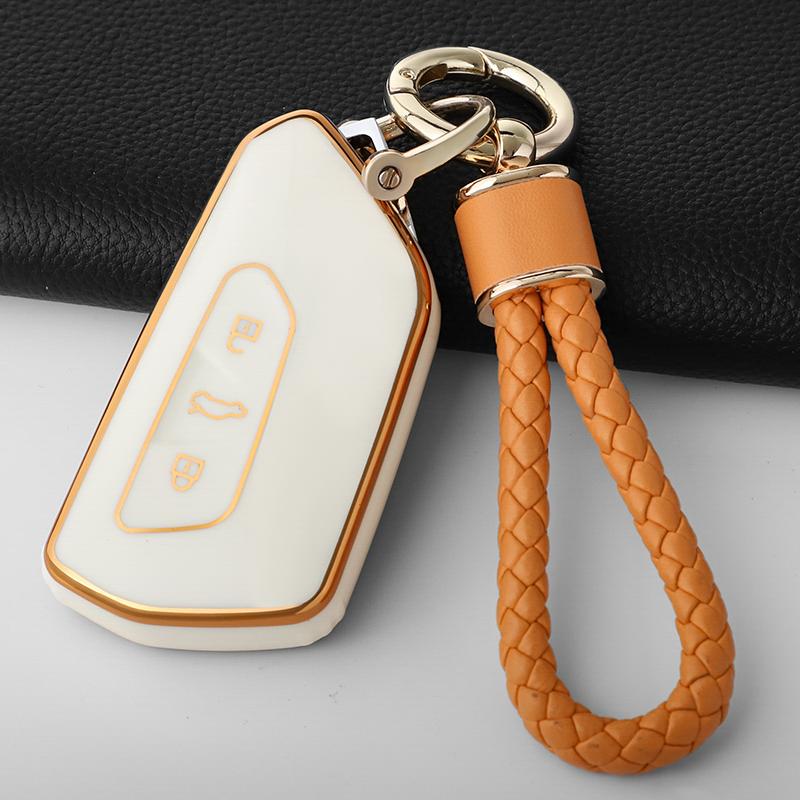 Fashion Tpu Car Key Case Cover Shell Fob For Vw Volkswagen Golf 8  Skoda Octavia A8  Seat Leon Mk4 Holder Accessories