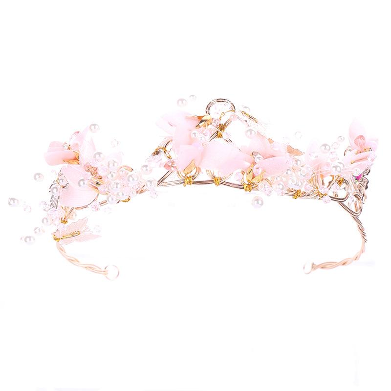 Bride's Crown Headwear  Korean Style Flower Woven Royal Crown Hairband  Princess Children's Performance  Super Fairy Butterfly Hair Accessory